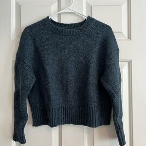 Banana Republic Mona Wool-Cotton Cropped Monsoon Teal Sweater  | Size Small